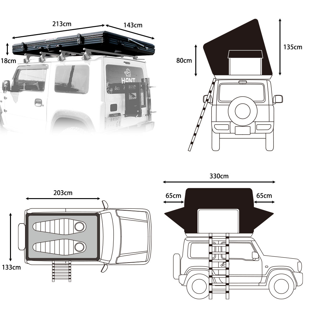HANT ルーフテント サイドオープン型 2-3人用 09